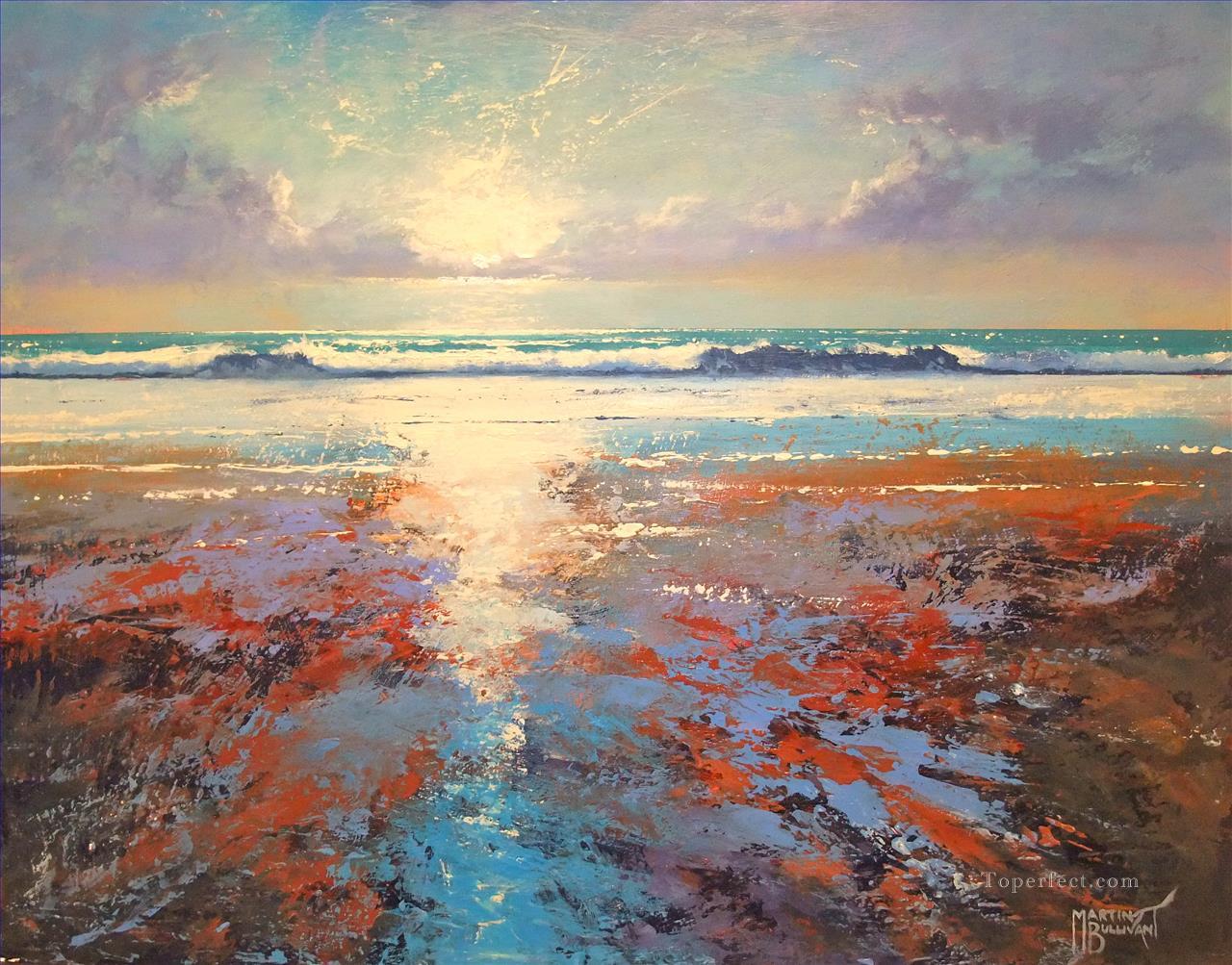 Light burst abstract seascape Oil Paintings
